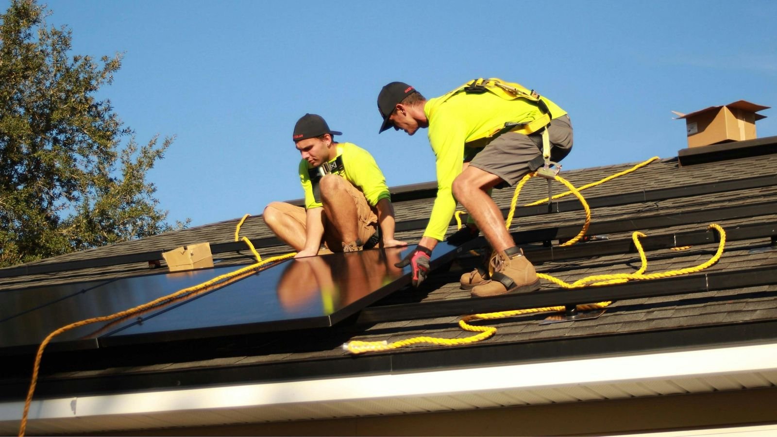Bright Solartech Solution installation team on a rooftop